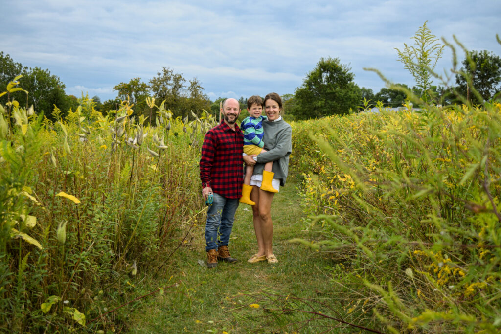 Family in field